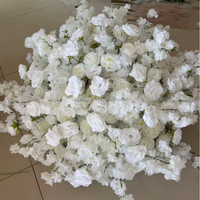 Super Grande Boule de Fleurs de 100 cm, Centre de Table Personnalisé, Rose Blanche et Hortensia, Composition en Soie Éclatante, Décoration pour Mariage, Anniversaire, Événement