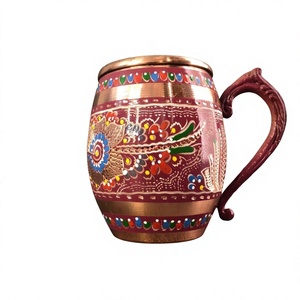 Hand Painting Design 500ml Aluminum Tankard Eco-Friendly <b>Double</b> <b>Wall</b> Vacuum Thermos Beer <b>Mugs</b> OEM Bar Party Food-Safe Dishwasher - Product Image 2