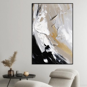 Peinture Wabi Sabi sur mesure en gros, grande taille, faite à la main, abstraite moderne, nature morte, toile murale, décoration intérieure, texture 3D - Product Image 4