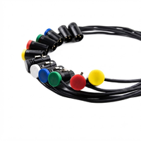 Câble micro XLR professionnel à angle droit, profil bas, court, 3 broches, audio équilibré, tressé en PVC, codé par couleurs pour sonorisation en direct