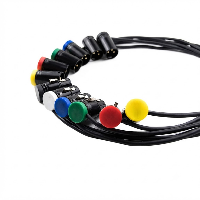 Professional Low-Profile Right-Angle XLR Microphone Cable Short 3-Pin Balanced Audio Cord Braided PVC Color-Coded for Live Sound