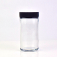 Pot en verre de 10 oz (300 ml) écologique avec bouchon à vis à sécurité enfant, anti-odeur, pour bonbons, huiles essentielles, avec logo personnalisé imprimé