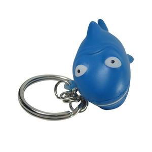 Porte-clés anti-stress en forme de requin bleu de dessin animé avec logo personnalisé, cadeau promotionnel souple et moelleux pour les cadeaux d'entreprise - Product Image 2