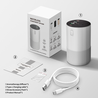 Diffuseur d'arômes de voiture numérique portable sans fil à écran tactile, rechargeable sans eau, avec batterie au lithium intégrée 10ML