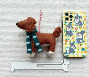 Feutre de mouton fait à la main fini Cocker Spaniel caniche pendentif pendentif porte-clés sac suspendu chien mignon - Product Image 4