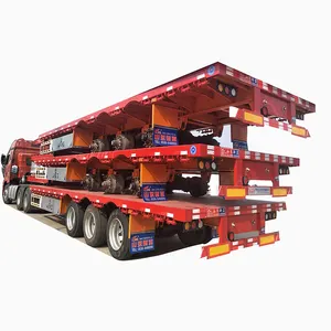 Manufacturer Supply Flatbed Semitrailer 2/3/4 Axles 40 Ft 3 Axle Low Bed Semi Trailer