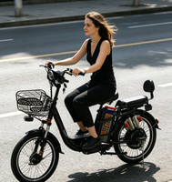 Vélo électrique avec freins à disque avant et arrière, batterie au lithium, fourche avant amortissante avec moteur 350W