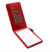 Calculatrice de papeterie innovante en plastique avec affichage à 8 chiffres, alimentée à l'énergie solaire, notes adhésives, calendrier et stylo