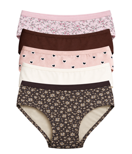 Culottes Hipster Femme Taille Moyenne en Coton Imprimé Floral Marron avec Ceinture Élastique Imprimée Douce et Extensible Confortable – Lot en Gros - Product Image 4