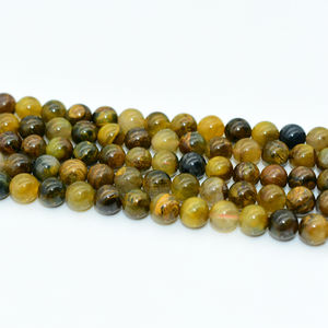 Pierres Peter jaunes naturelles, perles amples, 6, 8, 10 et 12mm, accessoires de haute qualité, assurance contre le commerce de gros - Product Image 3