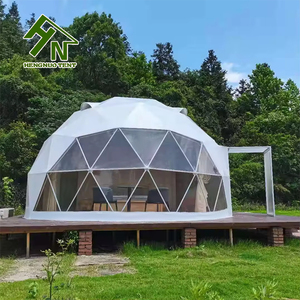 Tente de camping hôtelier, tente dôme géodésique imperméable à double porte, type maison transparente - Product Image 1