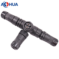 AOHUA Outdoor Power 2 Cable de 3 pines Impermeable Tipo T Tornillo Terminales Asamblea IP67 IP68 Conector macho hembra