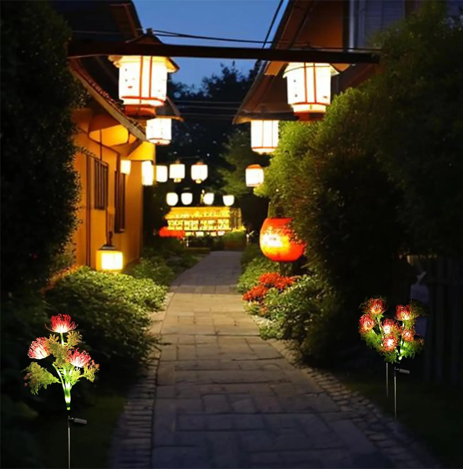 Ip65 Waterdichte Nieuwe Solar Led Simulatie Bloem Licht Gloeiende Bloemen Voor Tuin & Bruiloft Road Decor Pvc Lamp Body