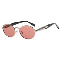 Nouvelles lunettes de soleil ovales rétro haut de gamme en métal pour femme, design inspiré du Y2K, idéales pour l'été, la plage et les activités de plein air