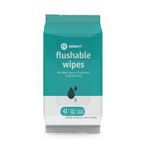 शीर्ष विक्रेता संयंत्र कपड़े गीला ऊतक Biodegradable Flushable शौचालय पोंछे खुशबू मुक्त गीले पोंछे वयस्कों के लिए दैनिक उपयोग