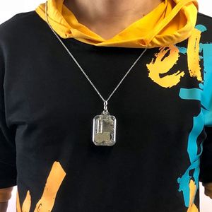 Collier pendentif boîte à musique, cadeau créatif, porte-clés en acrylique, mini porte-clés musical rotatif Château dans le ciel - Product Image 4