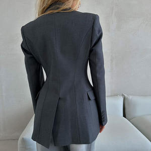 Giacche da donna Enyami da donna in tinta unita con scollo a V giacche formali Blazer da donna tailleur da donna - Product Image 5