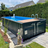 Piscine en conteneur personnalisée 20 pieds 40 pieds Expédition familiale hors sol en fibre de verre Conception de piscine en conteneur de grande taille