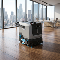 Robot autonome de nettoyage et séchage de sols commerciaux avec navigation IA et évitement d'obstacles 3-en-1 : balayage, lavage et aspiration