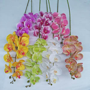 Orchidée Phalaenopsis Artificielle à 9 Têtes Vendue Directement <span class=keywords><strong>d</strong></span>'Usine pour Fêtes, Mariages, Fête des Mères, Noël, Rentrée Scolaire - Product Image 1