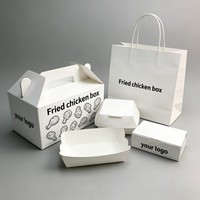 Boîte d'emballage pour poulet frit de qualité alimentaire avec logo personnalisé, boîte à emporter jetable pour aliments, boîte en papier pour frites