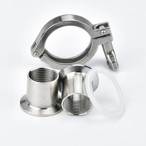 Abrazadera de Acero Inoxidable de Grado Sanitario 304 de Instalación Rápida Dingyue, Clip de 4 Puntos con Rosca Interna, Mandril de Rosca Interna - Product Image 1