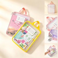 Sac de maquillage en cuir PVC de grande capacité avec logo personnalisé, boîte d'organisation de produits de toilette de voyage, étui cosmétique portable à fermeture éclair