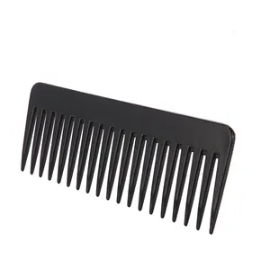 Custom Logo Black Combs Wide Tooth Home Plastic Detangling Comb Curly Hair Eco-friendly Comb