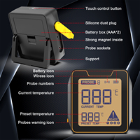 Termometer Oven Digital Nirkabel ABS untuk Bluetooth, Termostat Makanan Dapur dengan Empat Probe, Lampu Latar untuk Memasak Daging OEM