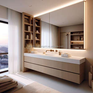 Design moderno americano di installazione vanità mobili da bagno armadietto pronto lavello con Smart specchio bagno - Product Image 2