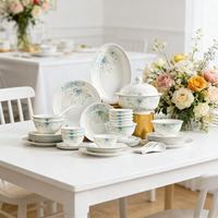 Service de table de luxe Sweet Cupid en porcelaine haute blancheur, 58 pièces, comprenant bols et assiettes, idéal pour mariages, banquets et occasions festives