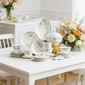 Service de table de luxe Sweet Cupid en porcelaine haute blancheur, 58 pièces, comprenant bols <span class=keywords><strong>et</strong></span> assiettes, idéal pour mariages, banquets <span class=keywords><strong>et</strong></span> occasions festives - Product Image 4