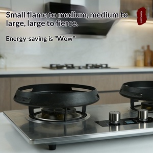 किंगन प्रवाह-नियंत्रण के साथ किंगन प्रवाह-नियंत्रण गैस स्टोव डबल बर्नर स्टेनलेस स्टील पैनल - Product Image 2