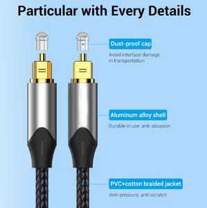 Cable de audio óptico digital Toslink <span class=keywords><strong>SPDIF</strong></span> Cable coaxial 1m 2M para amplificadores Blu-ray Xbox 360 Cable de fibra de barra de sonido - Product Image 3