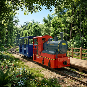 Train électrique touristique sur rail étroit de style industriel rétro, personnalisable de 1,5 à 8 tonnes, avec wagons ouverts/fermés, pour parcs miniers et sites touristiques - Product Image 1