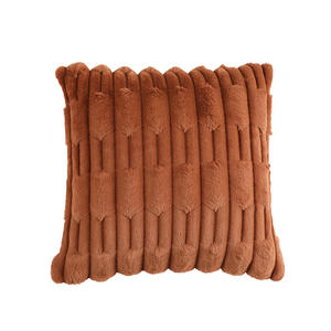 Housse de coussin en fourrure de lapin populaire d'automne housse de coussin en velours de couleur unie pour la décoration de la maison - Product Image 4