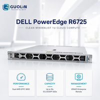 Server Rak Dell PowerEdge R6725 1U Segel Pabrik, Dual AMD EPYC 9005 Series DDR5 24x DIMM, Server Infrastruktur Cloud