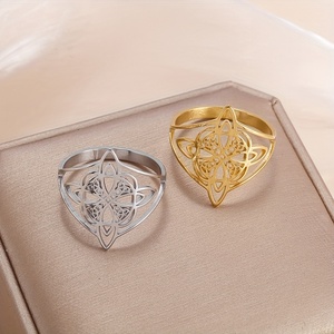 <span class=keywords><strong>Anillo</strong></span> Elegante <span class=keywords><strong>de</strong></span> <span class=keywords><strong>Nudo</strong></span> <span class=keywords><strong>de</strong></span> <span class=keywords><strong>Bruja</strong></span> en Acero Inoxidable - Diseño Celta Clásico, Perfecto para Uso Diario y Regalos - Product Image 3