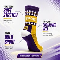Chaussettes de sport pour hommes, chaussettes athlétiques à logo personnalisé, chaussettes de course, de basketball, de gym, d'entraînement, d'extérieur, commande en gros, chaussettes personnalisées