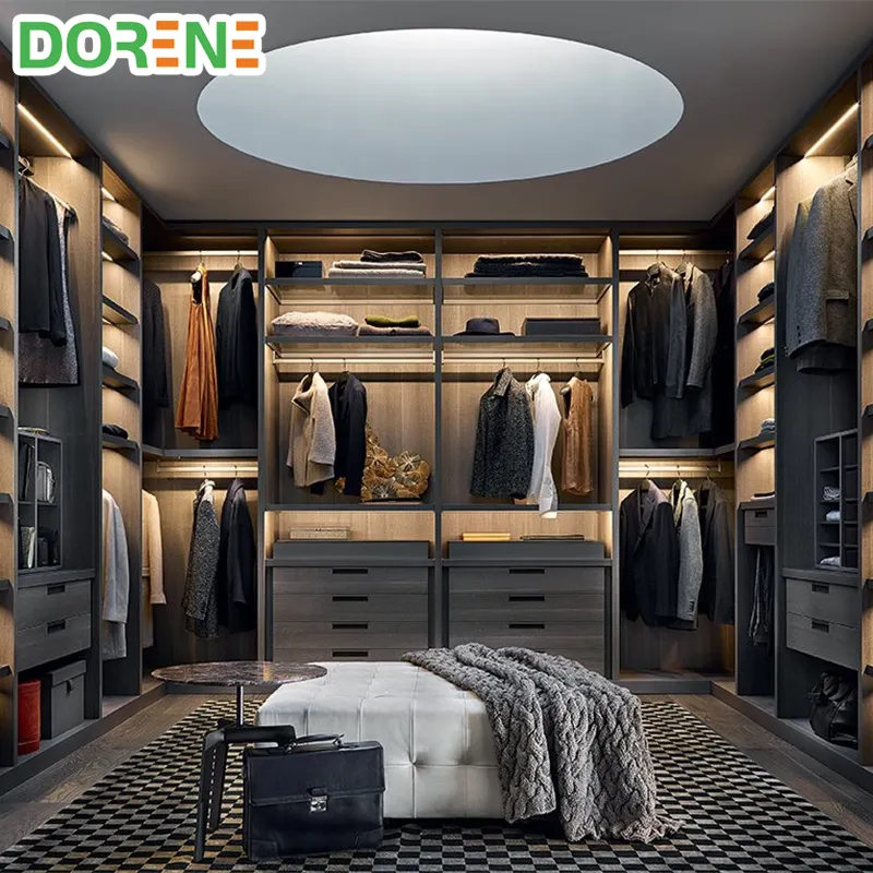 Dorene Custom ized Modular Built In Luxus Moderne Italienische Holz begehbare Schlafzimmer möbel Schränke <span class=keywords><strong>Schrank</strong></span> Design Mit Spiegel