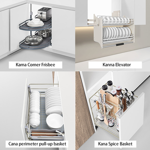 Vbosr Magic Corner - Cesta giratoria extraíble de acero vintage para <span class=keywords><strong>esquina</strong></span> de <span class=keywords><strong>cocina</strong></span>, cesta extraíble para armario de <span class=keywords><strong>cocina</strong></span>, cajón giratorio - Product Image 6