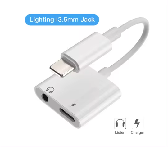 High Quality Brand New iPhone Adapter for iPhone 15/14/13/12/11/XS MAX-Multi-Function AUX Jack Earphone Adapter
