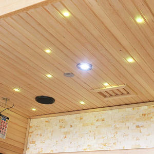 Sauna intérieur en bois de pruche massif Helius HL-001LB pour 1 personne avec fenêtres transversales à infrarouge lointain et panneau de commande informatisé - Product Image 4