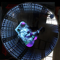 Miroir LED rose personnalisé à effet infini, lettres alphabétiques, miroir multicouche, enseigne lumineuse murale 3D pour entreprises et hôpitaux