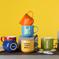Tasses à café personnalisées en céramique de porcelaine verte et rose, sublimation haute température, 440 ml, avec logo personnalisé, qualité alimentaire