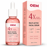 Essence faciale anti-âge pour peaux ternes avec vitamine C, niacinamide, vitamine E, éclaircissante, raffermissante et soin des ridules