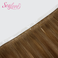 Extensions de cheveux naturels Genius Weft invisibles à bandes adhésives avec kit d'installation et colle pour salon de coiffure et pose DIY