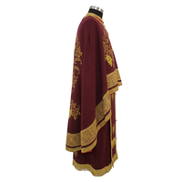Chasuble de Pasteur Faite à la Main en Polyester Mat de Haute Qualité, Broderie Religieuse, Robe Catholique Chrétienne avec Bande Dorée, Vêtement Liturgique