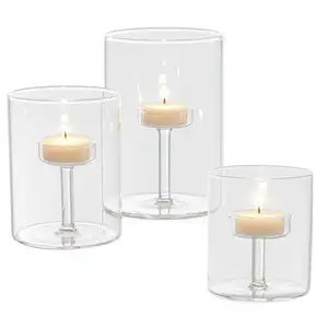 Professionele Leverancier Luxe Decoratie Home Decor Puur Glas Kaarshouder Theelicht Kaarshouder