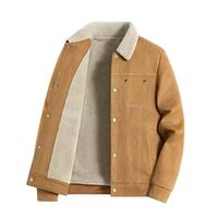 Blouson d'hiver ample noir en daim et sherpa pour homme, style décontracté, coupe bomber, haute qualité, coupe-vent, fabriqué en Chine, taille 4XL, collection 2025